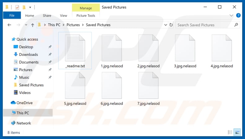 Files encrypted by Nelasod