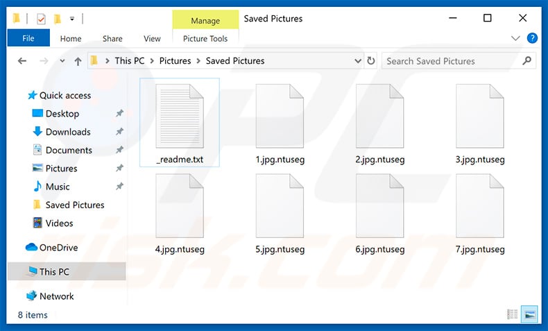 Files encrypted by Ntuseg