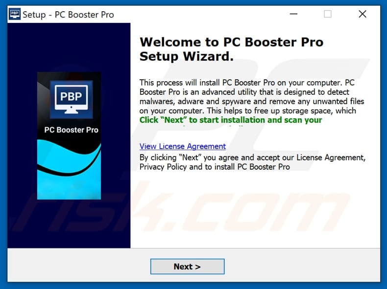 PC Booster Pro installation setup