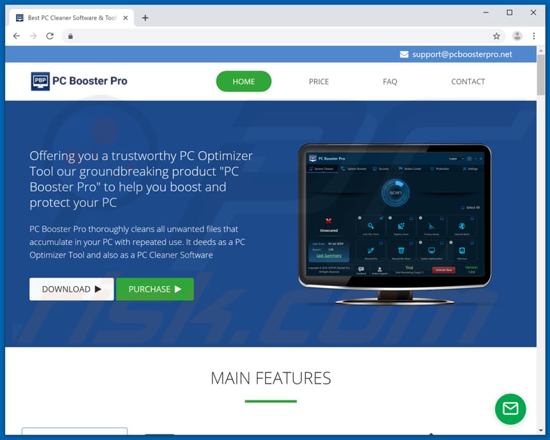 website promoting pc booster pro