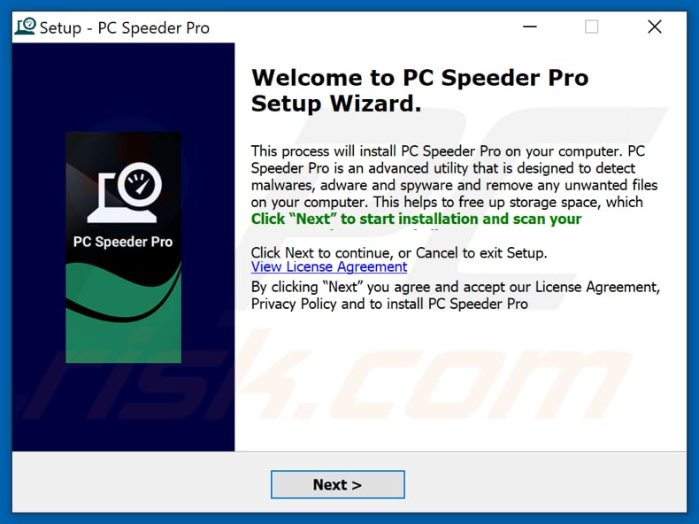 PC Speeder Pro installation setup