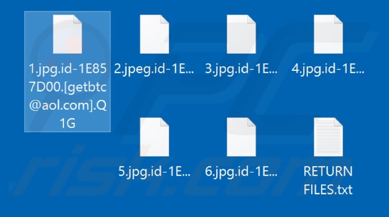 Files encrypted by Q1G