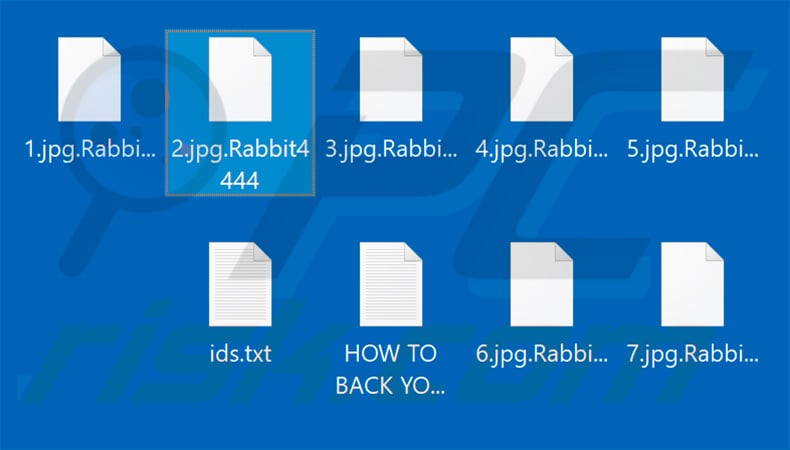 Files encrypted by Rabbit4444