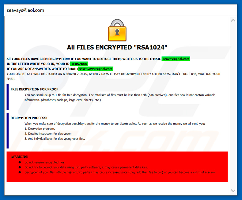 Save decrypt instructions