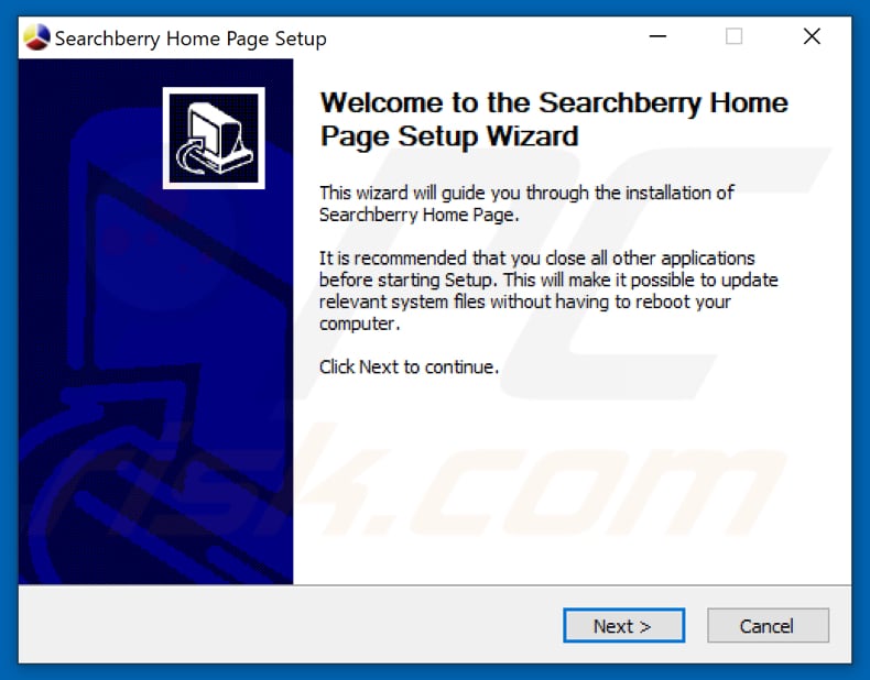 Official Searchberry Home Page browser hijacker installation setup
