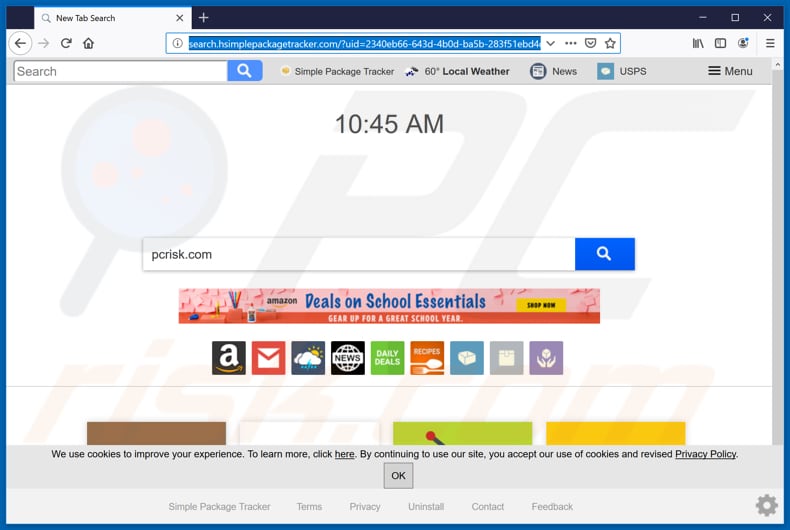 search.hsimplepackagetracker.com browser hijacker
