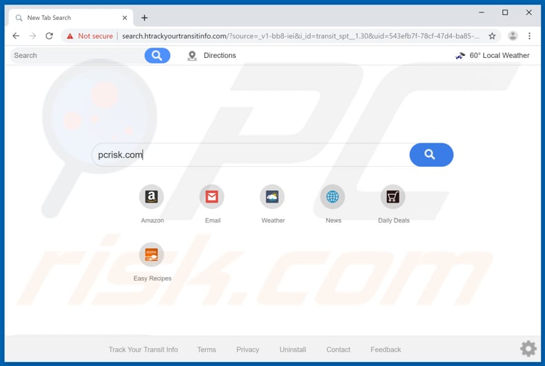 search.htrackyourtransitinfo.com browser hijacker