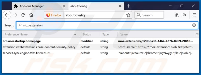 Removing search.huniversalconverter.co from Mozilla Firefox default search engine