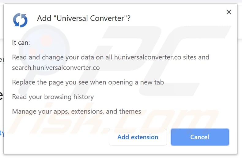 universal converted download page asking for permissions