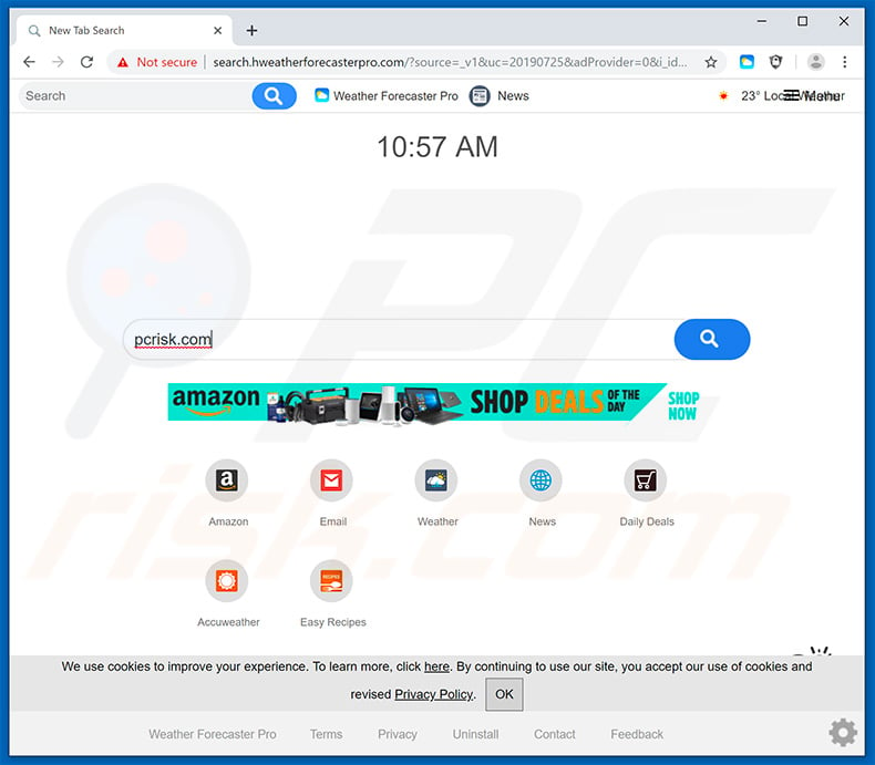 search.hweatherforecasterpro.com browser hijacker