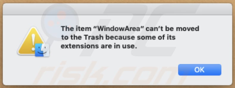 windowarea adware prevents from deleting it