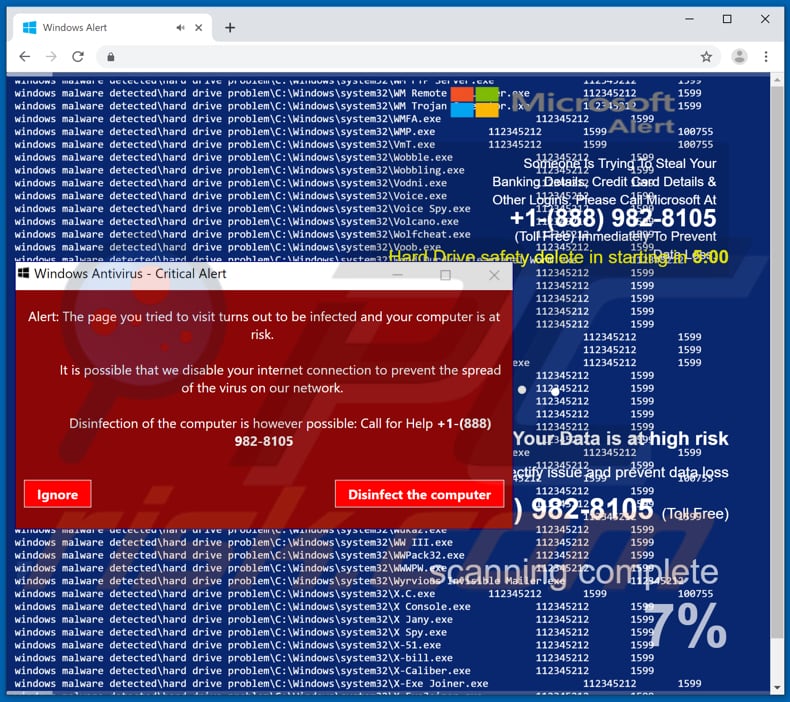 Windows Antivirus - Critical Alert scam