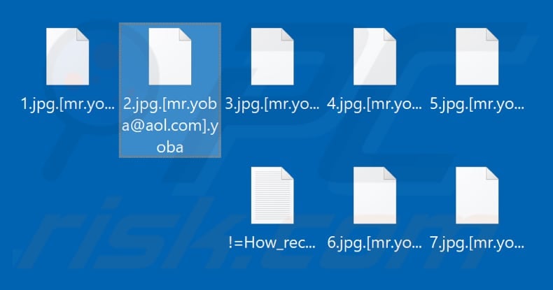 Files encrypted by Yoba
