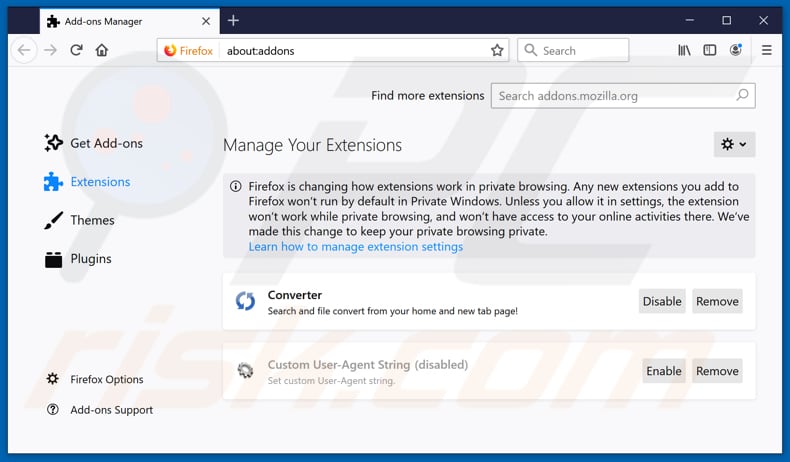 Removing search.hyourfreepdfconverternowpro.com related Mozilla Firefox extensions