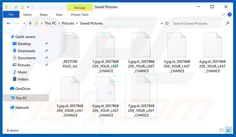 Files encrypted by YOUR_LAST_CHANCE