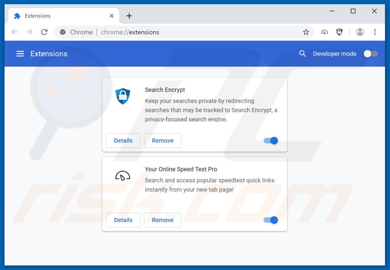 Removing search.hyouronlinespeedtestpro.com related Google Chrome extensions