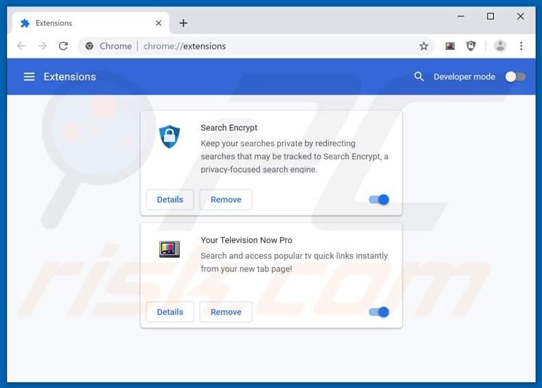 Removing search.hyourtelevisionnowpro.com related Google Chrome extensions