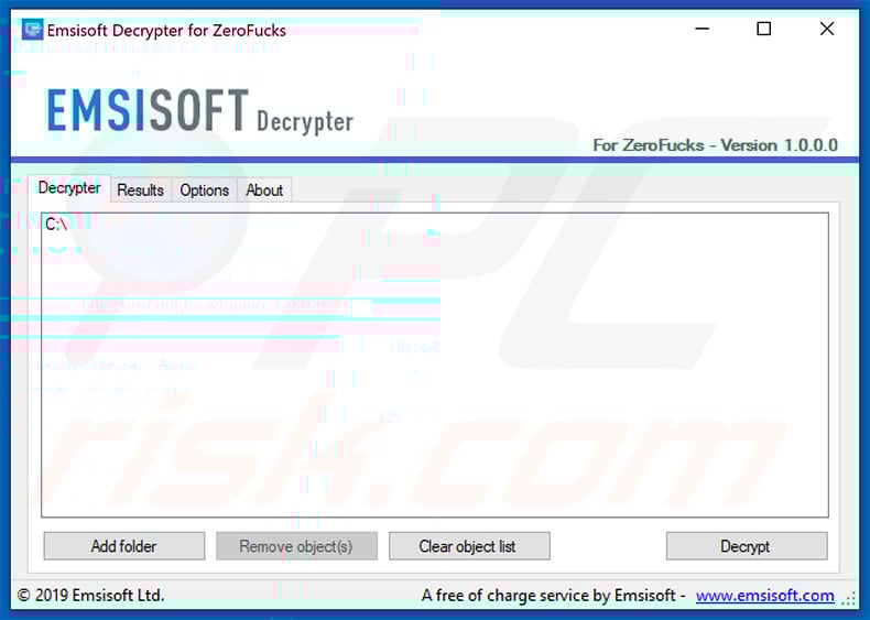 ZeroF*cks ransomware decrypter by Emsisoft