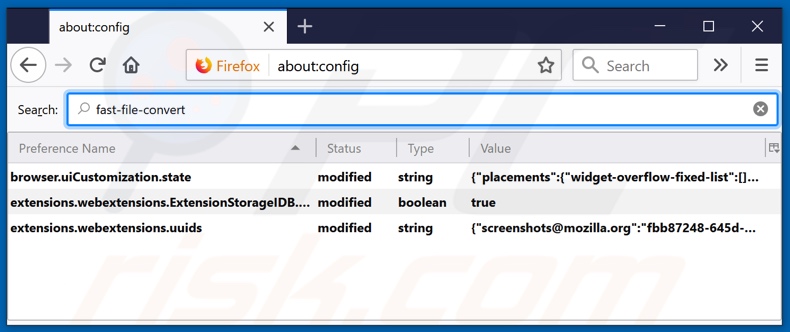 Removing fastfileconvert.com from Mozilla Firefox default search engine
