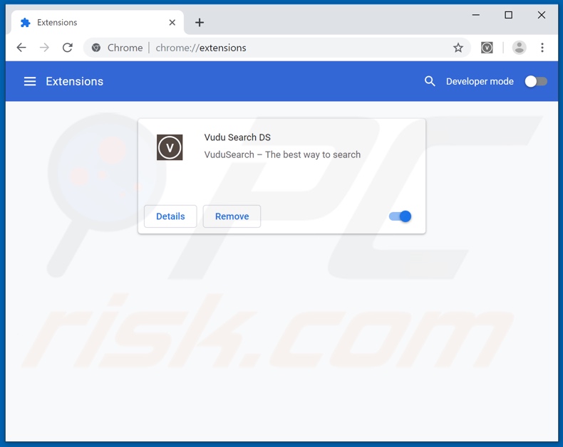 Removing feed.vudusearch.com related Google Chrome extensions