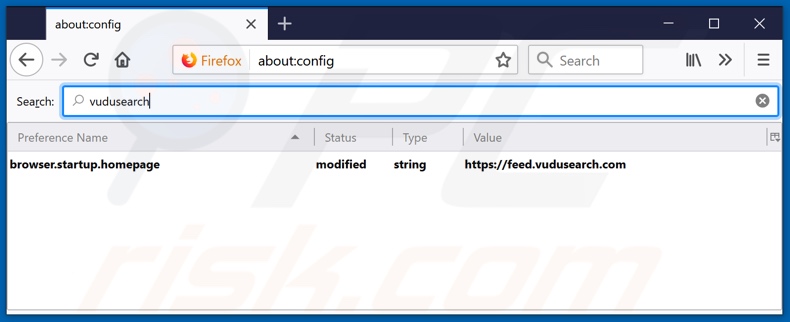 Removing feed.vudusearch.com from Mozilla Firefox default search engine