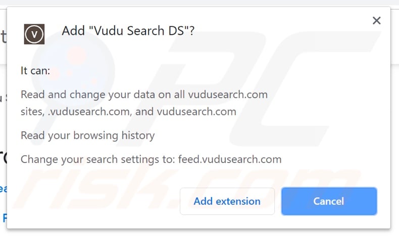 VuduSearch asking for permissions