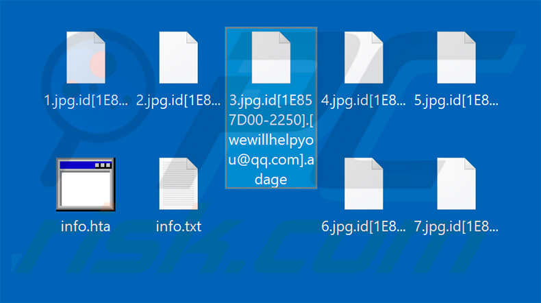 Files encrypted by Adage