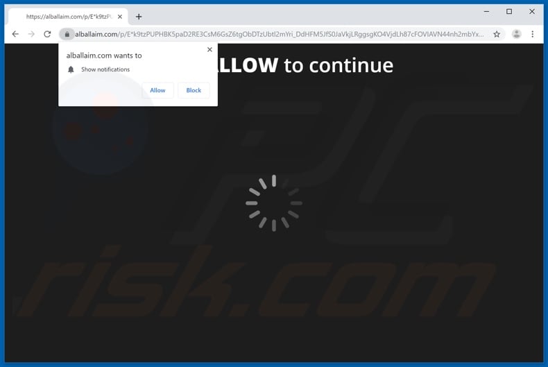 alballaim[.]com pop-up redirects