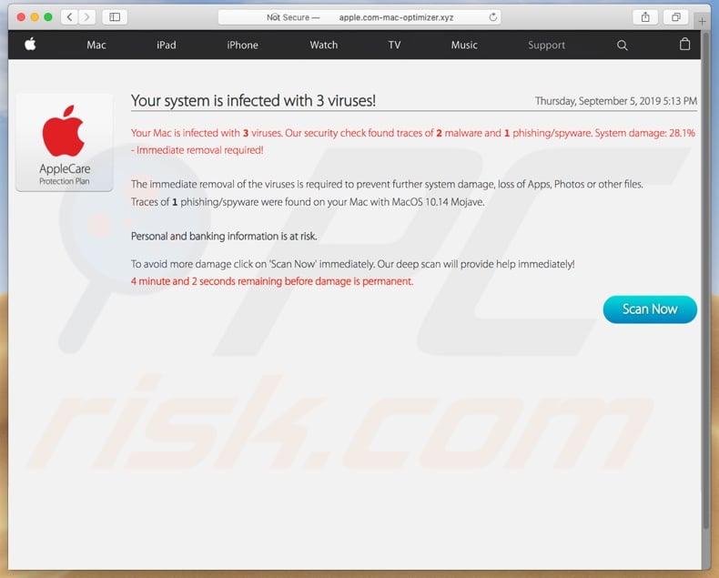 Apple.com-mac-optimizer.xyz POP-UP Scam (Mac) - Removal steps, and
