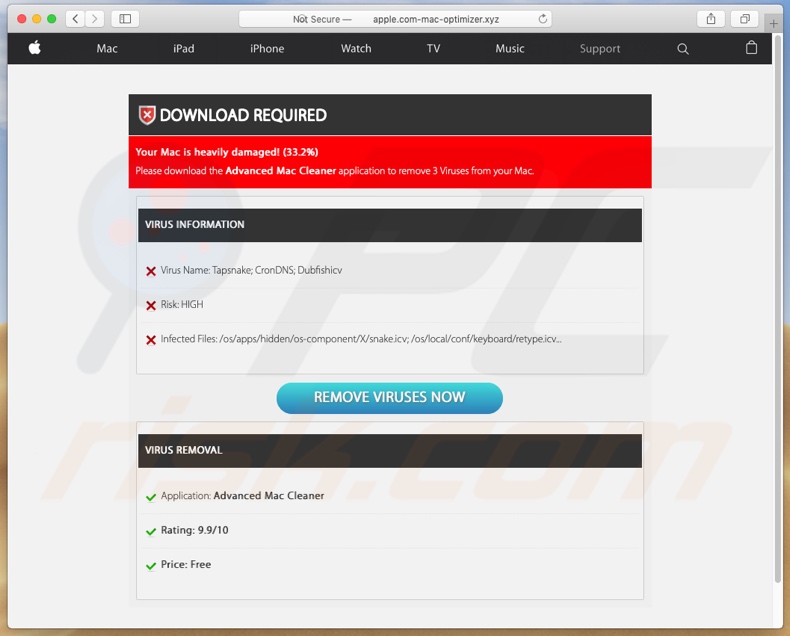Apple.com-mac-optimizer.xyz POP-UP Scam (Mac) - Removal steps, and