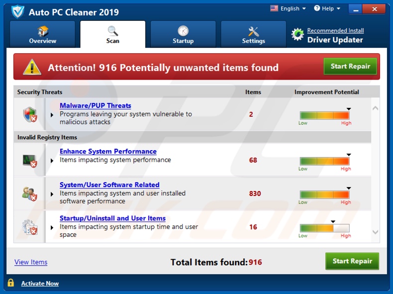 Auto PC Cleaner 2019 unwanted application