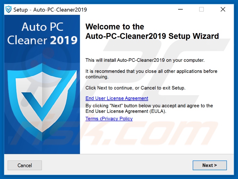 Auto PC Cleaner 2019 installation setup