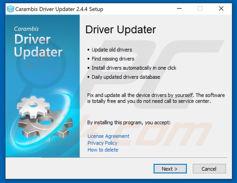 Carambis Driver Updater installation setup