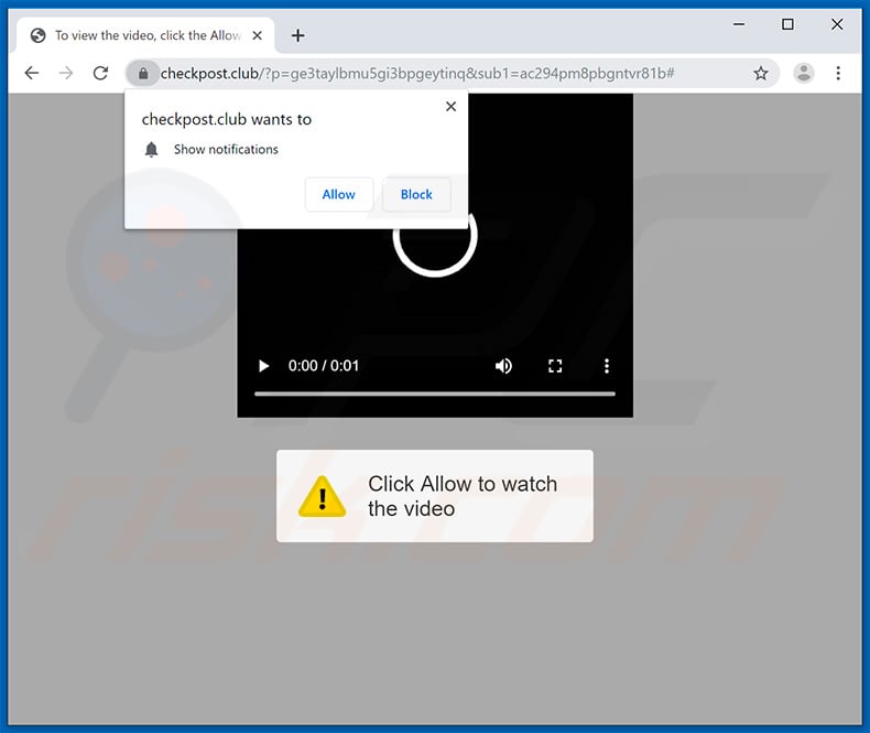 checkpost[.]club pop-up redirects