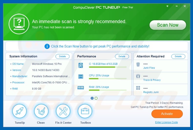 CompuClever PC TuneUp unwanted application