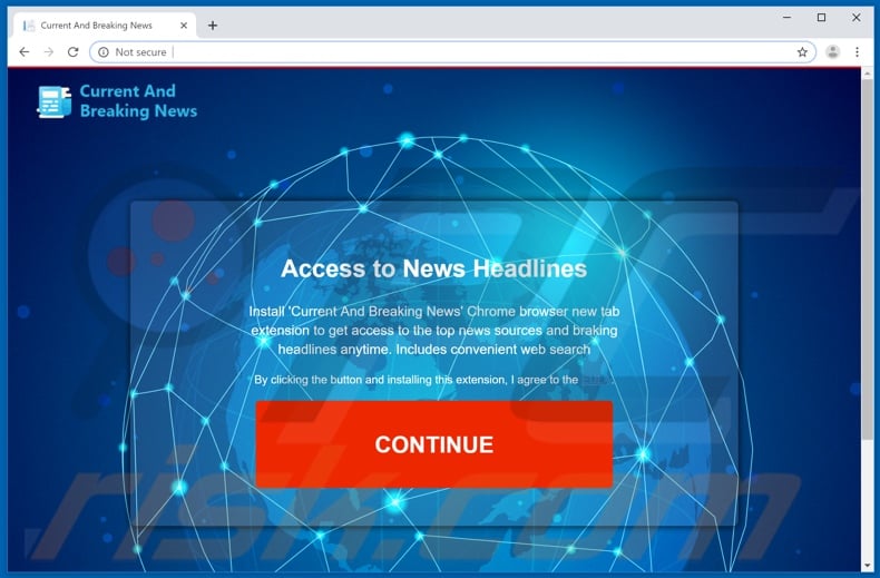 Website used to promote Current & Breaking News browser hijacker