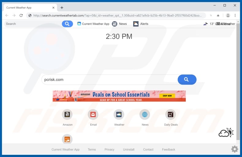 search.currentweathertab.com browser hijacker