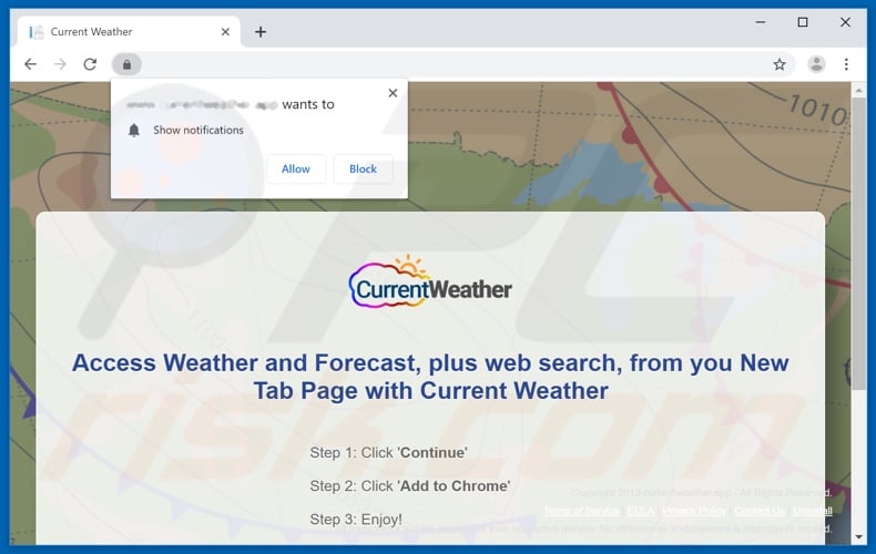 Current Weather App asking to enable browser notifications