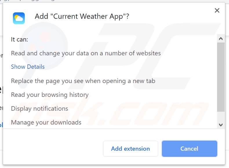 Current Weather App asking for permissions