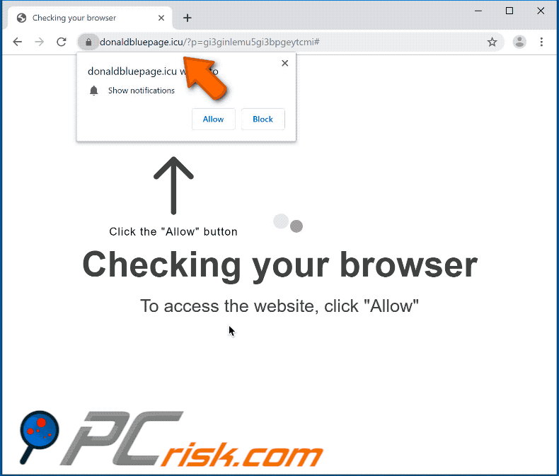 donaldbluepage[.]icu website appearance (GIF)