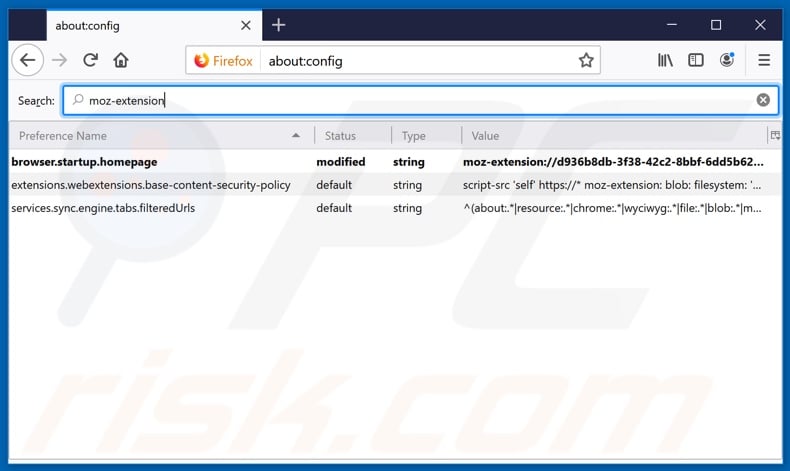 Removing search.earthandsatelliteviewtab.com from Mozilla Firefox default search engine