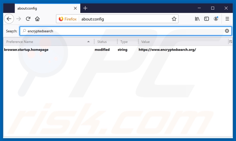 Removing encryptedsearch.org from Mozilla Firefox default search engine