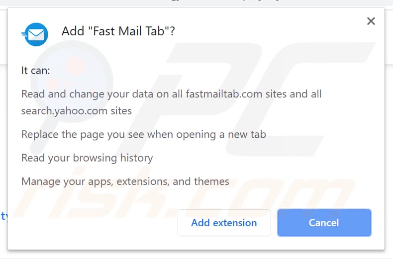 list of things that fast mail tab can access