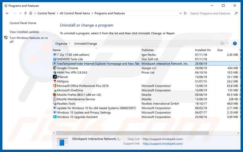 hp.myway.com browser hijacker uninstall via Control Panel