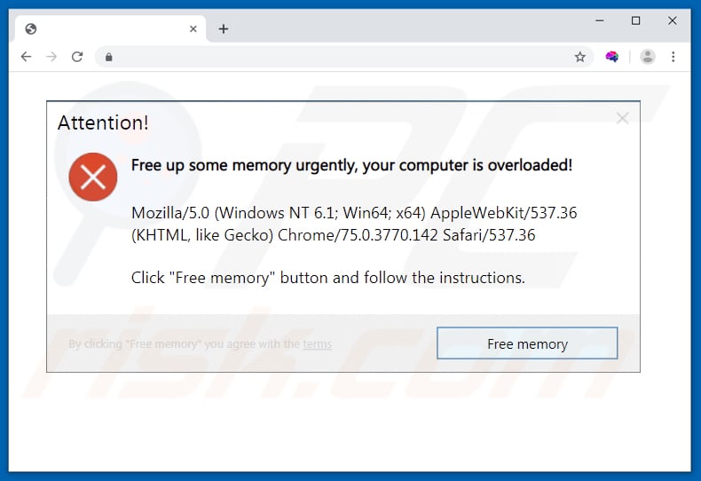 free up memory tool is promoted using deceptive pop-ups