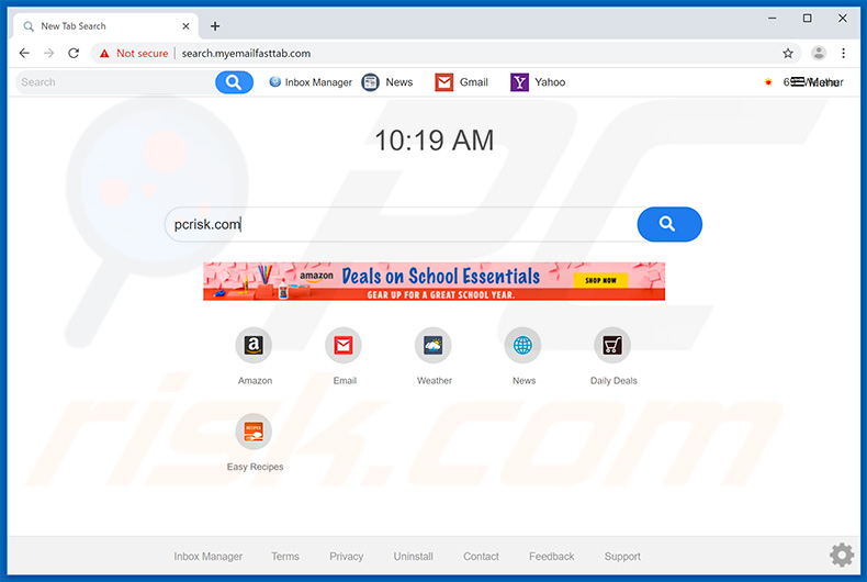 search.myemailfasttab.com browser hijacker