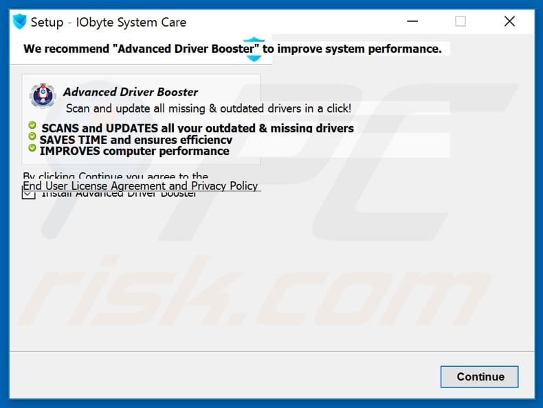 IOByte System Care bundling Advanced Driver Booster