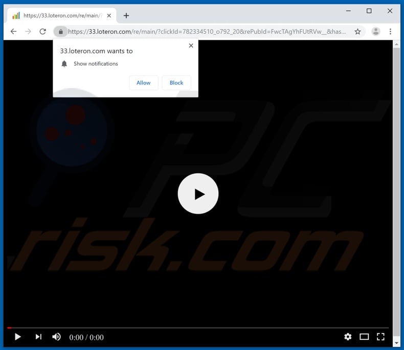 loteron[.]com pop-up redirects