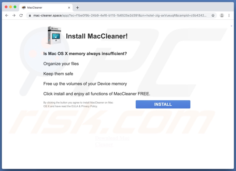Mac-cleaner[.]space scam