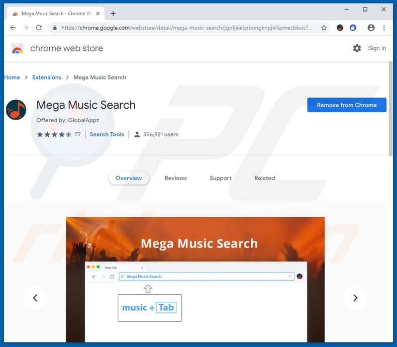 mega music search on chrome web store